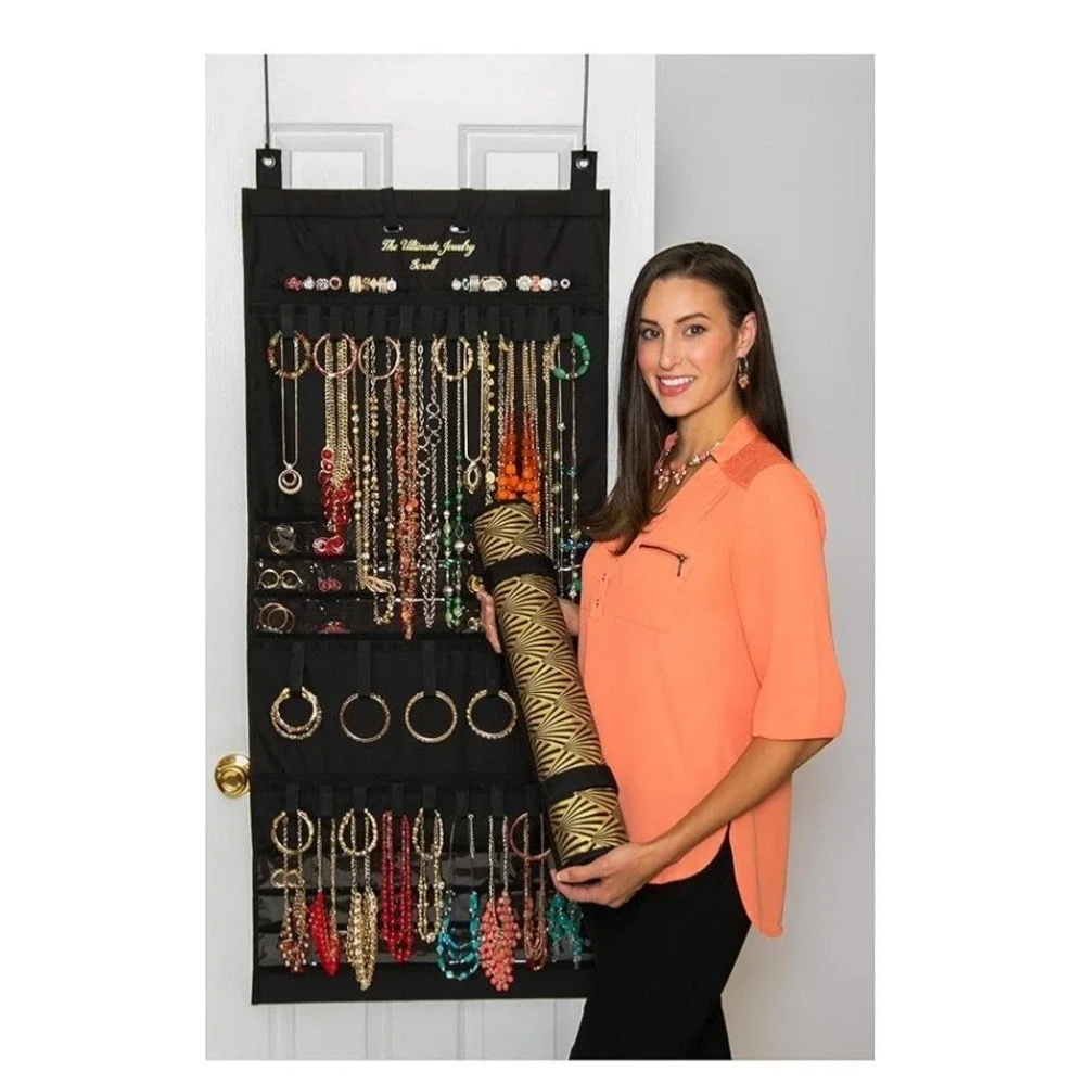 Donna Walsh Hanging Jewelry Organizer - Ultimate Jewelry Scroll- LEOPARD ANIMAL